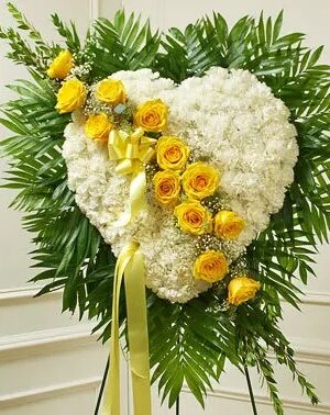 Undying Love Floral Heart - Yellow