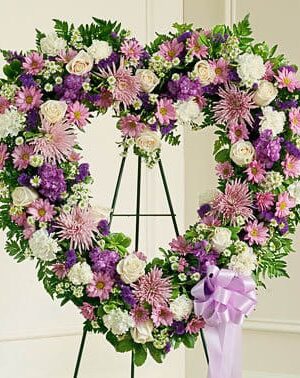 Forever Cherished Floral Heart Tribute - Lavender