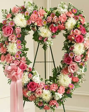 Forever Cherished Floral Heart Tribute - Pink